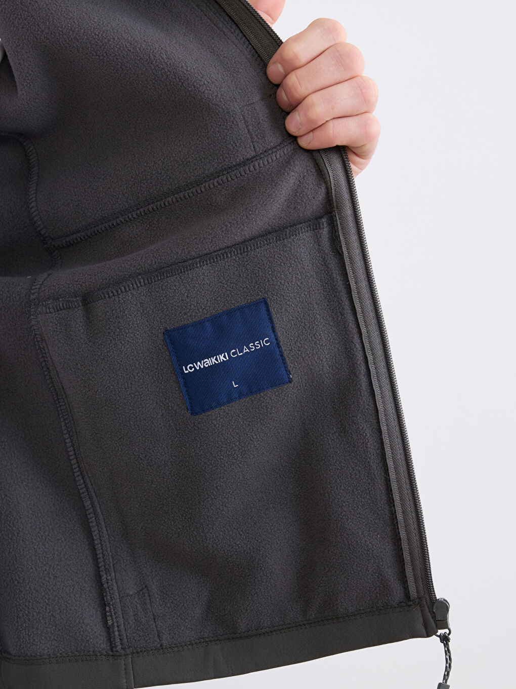 Haki Standart Kalıp Dik Yaka Erkek Yelek-3