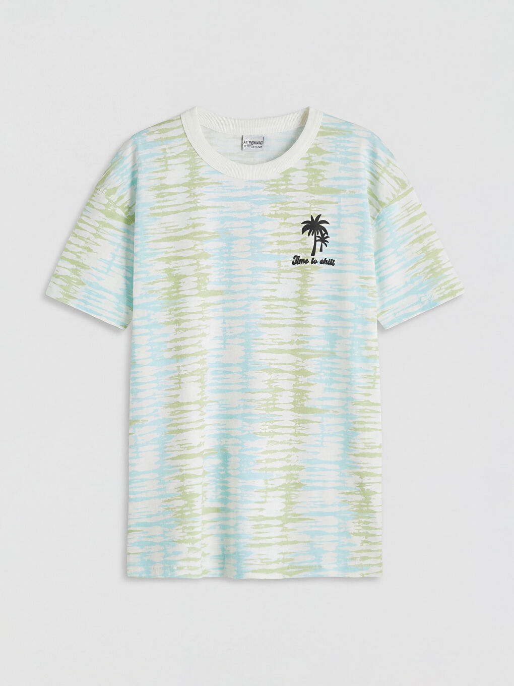 Sarı Bisiklet Yaka Desenli Erkek Çocuk Tişört