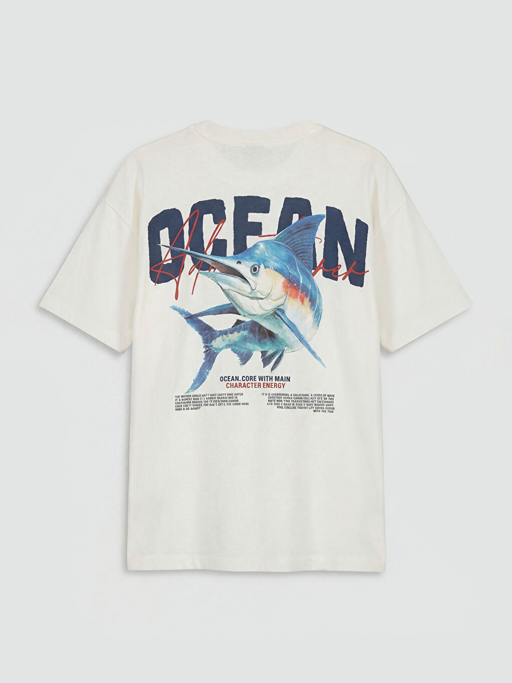 Beyaz Bisiklet Yaka Baskılı Erkek Çocuk Tişört-1