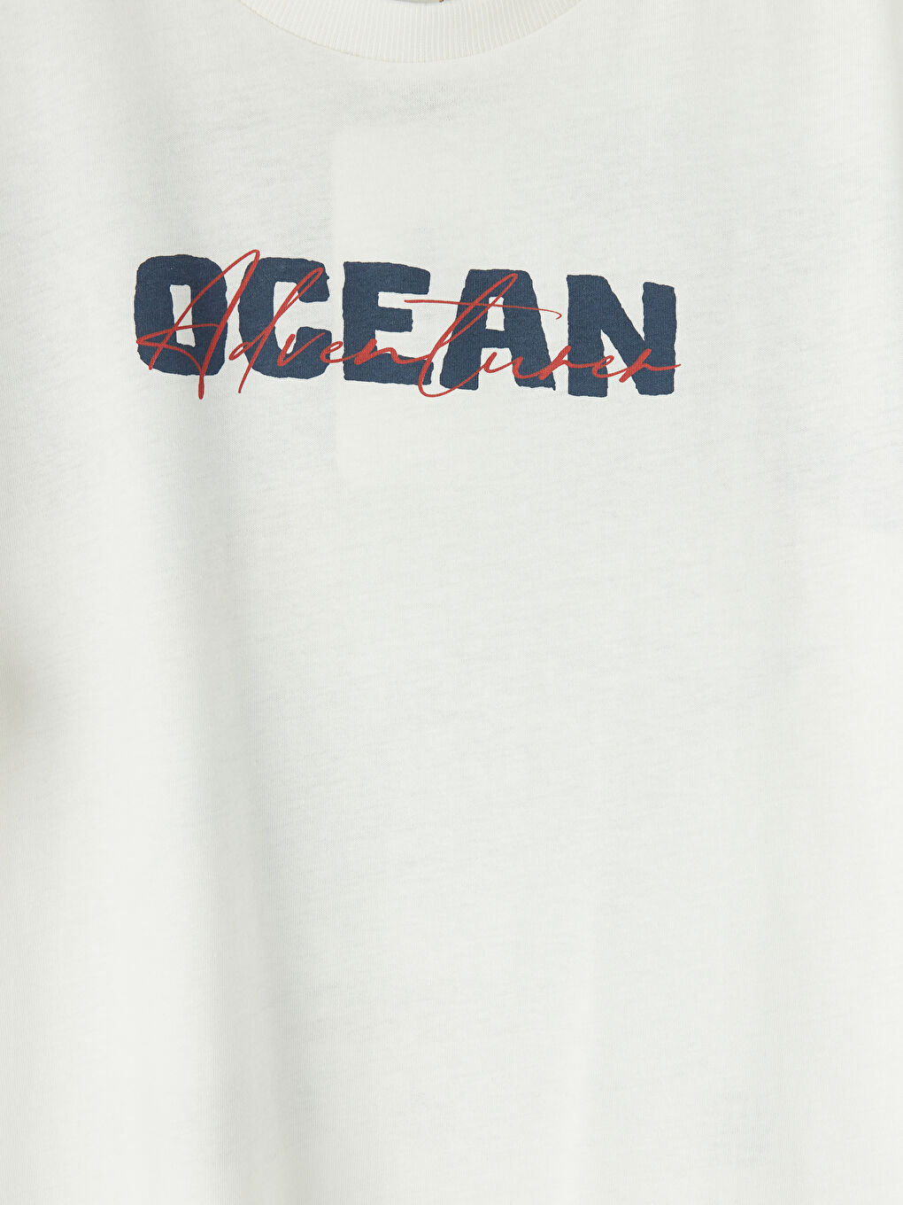 Beyaz Bisiklet Yaka Baskılı Erkek Çocuk Tişört-2