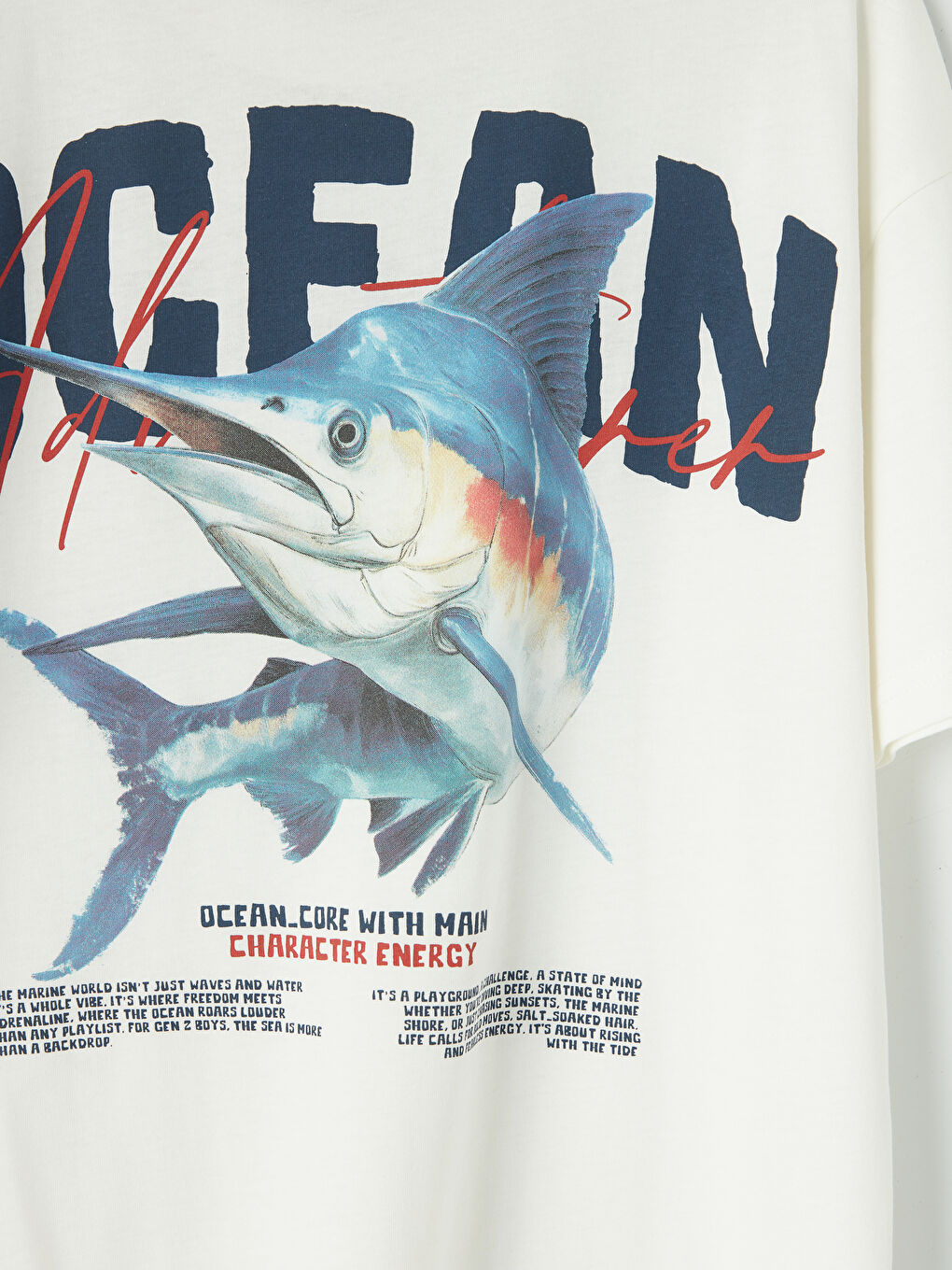 Beyaz Bisiklet Yaka Baskılı Erkek Çocuk Tişört-3