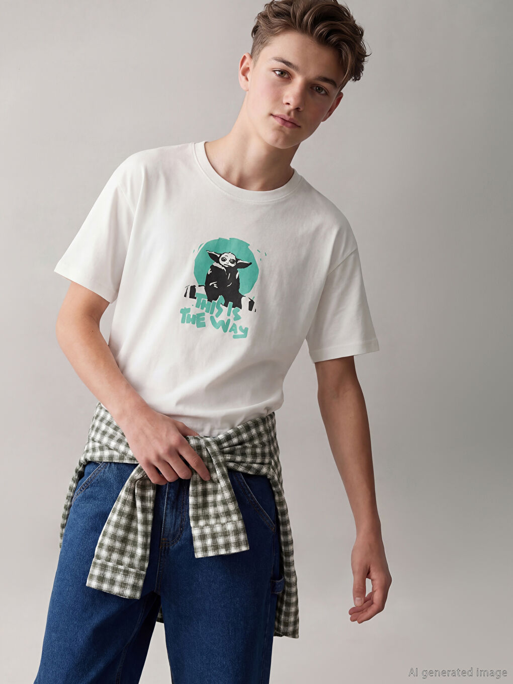 Crew Neck The Mandalorian Printed Boys' T-Shirt