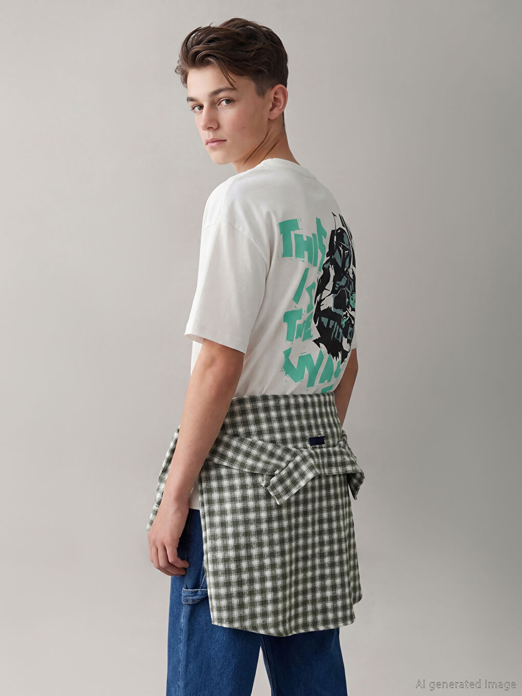 Crew Neck The Mandalorian Printed Boys' T-Shirt-1