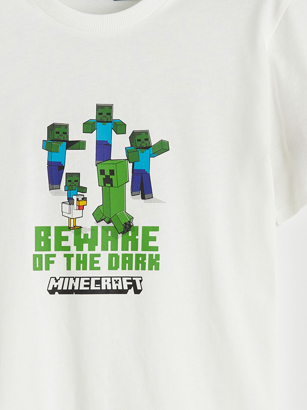 Ekru Minecraft Baskılı Erkek Çocuk Tişört-3