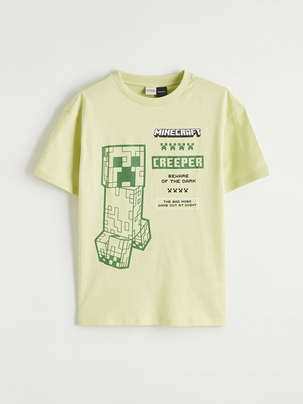 Yeşil Minecraft Baskılı Erkek Çocuk Tişört