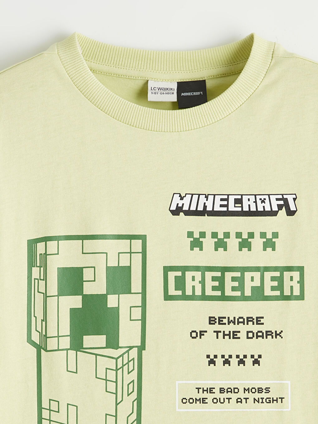 Yeşil Minecraft Baskılı Erkek Çocuk Tişört-1