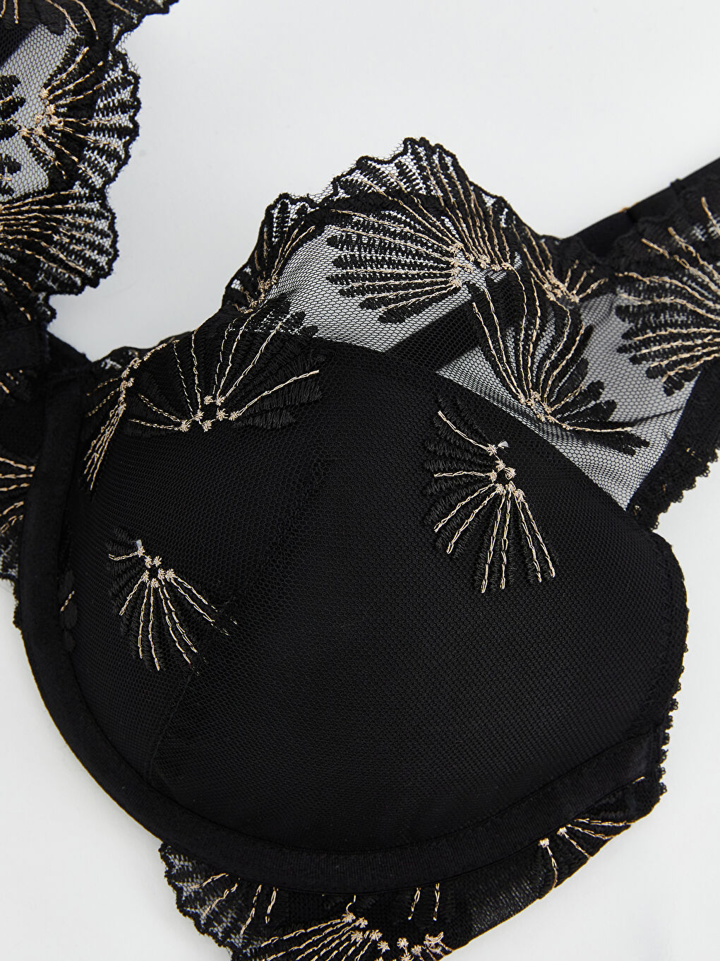 Siyah Brode Fantezi Tişört Sütyen-2