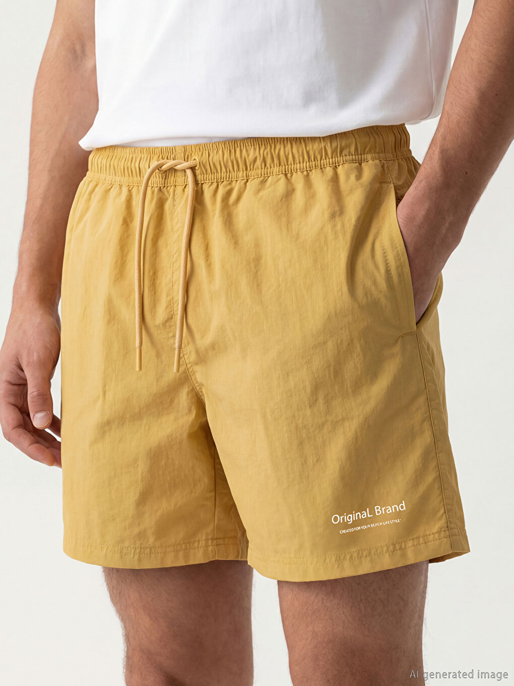 Short Printed Men's Swimming Shorts-2