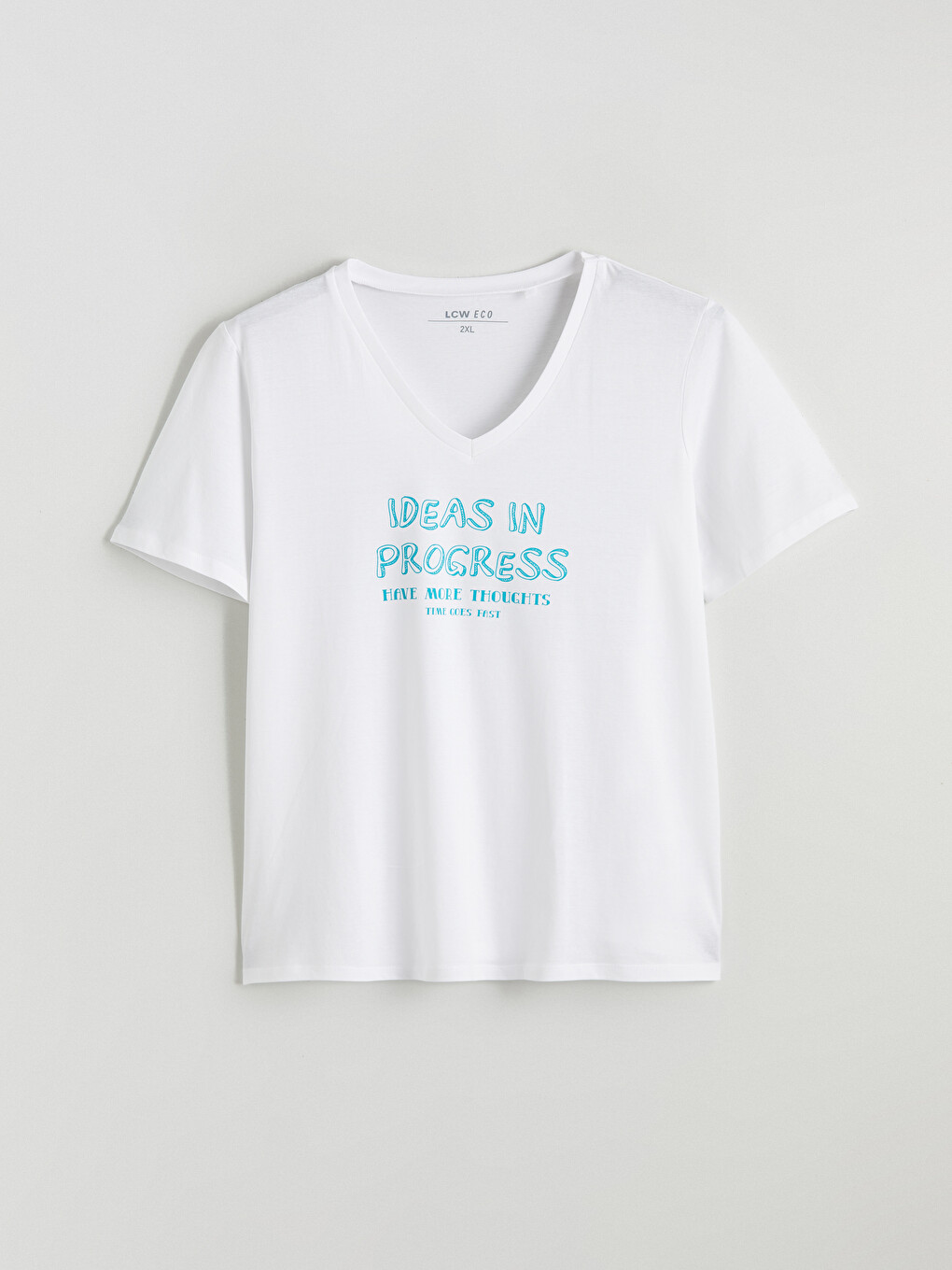 V Neck Printed Women's T-shirt-2