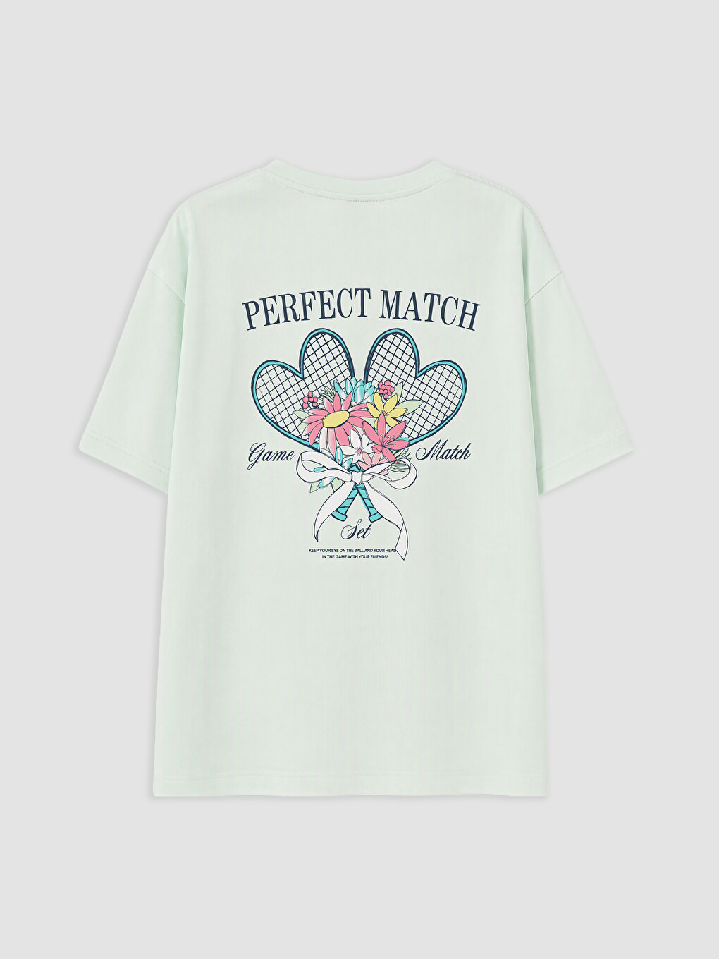 Crew Neck Girls' Printed T-shirt-1