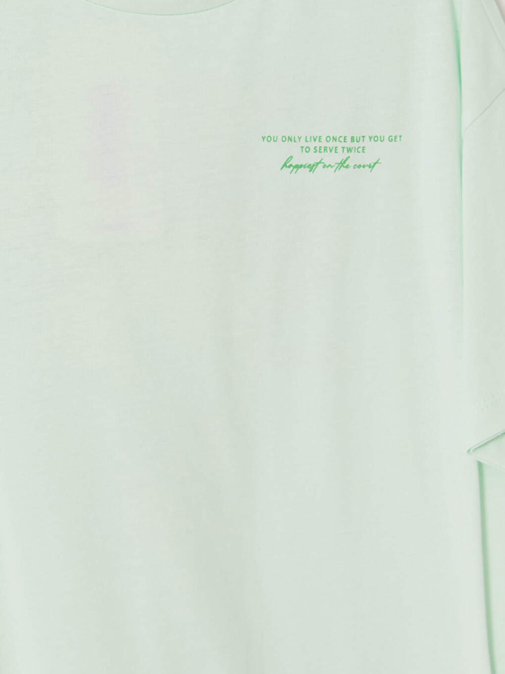 Crew Neck Girls' Printed T-shirt-2