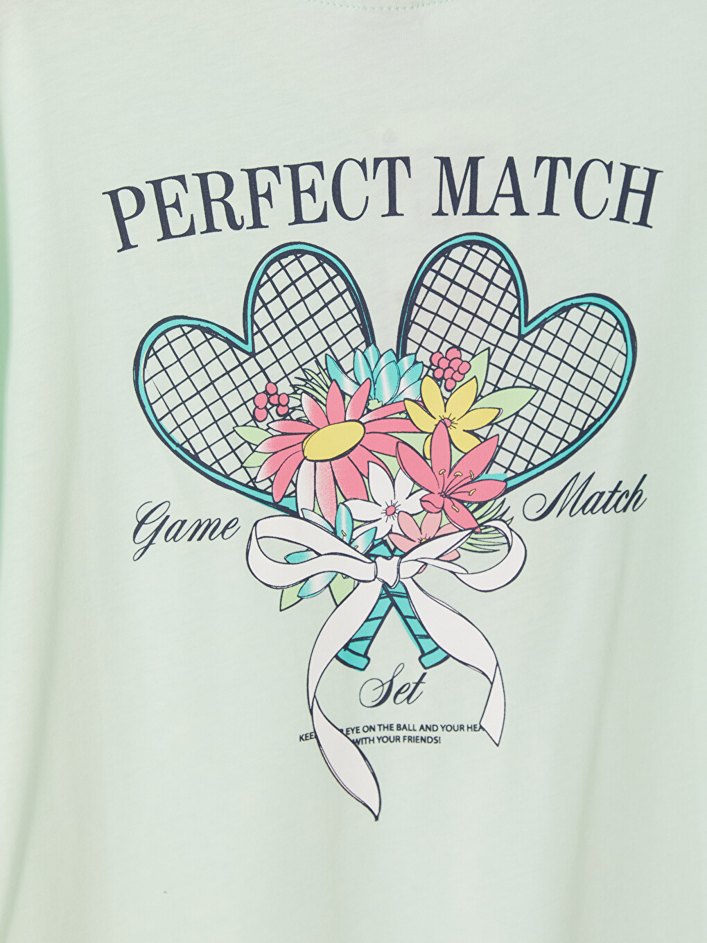 Crew Neck Girls' Printed T-shirt-3
