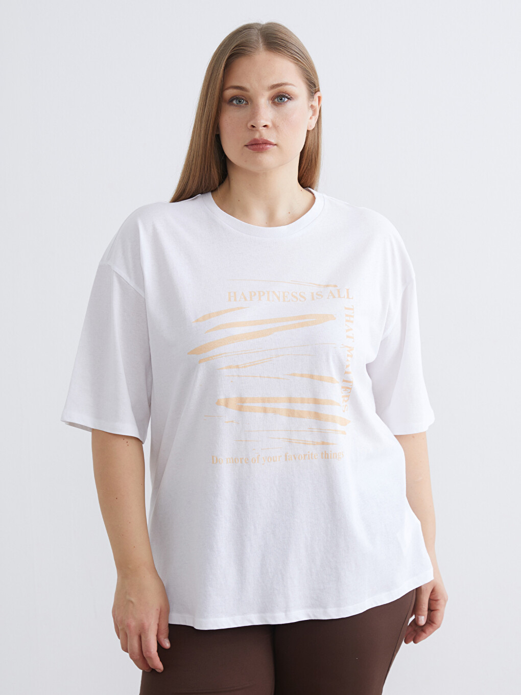 T-shirt À Col Rond Imprimé Oversize Pour Femme