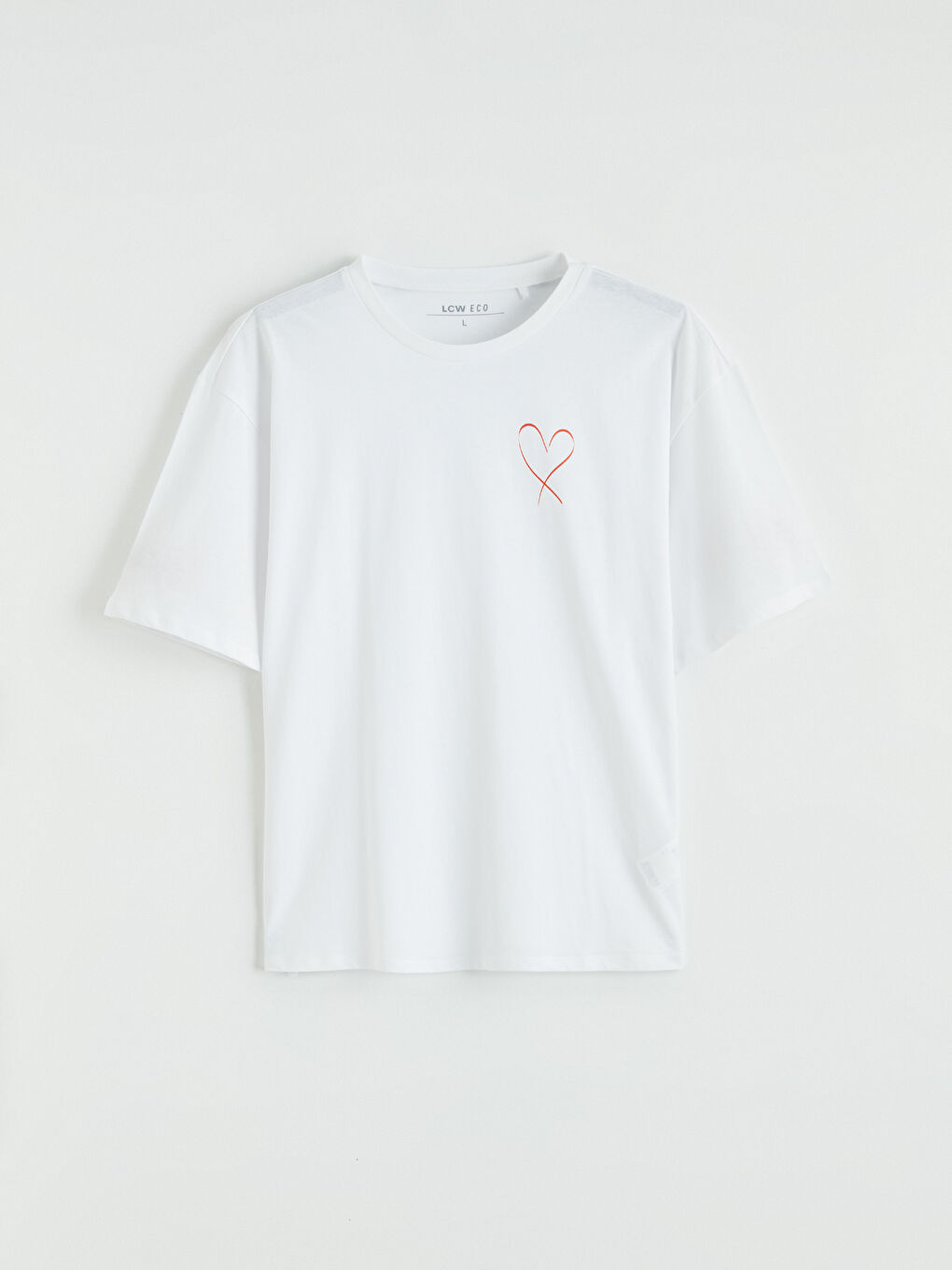 تي شيرت نسائي مطبوع بأوفراسايز وياقة دائرية-4