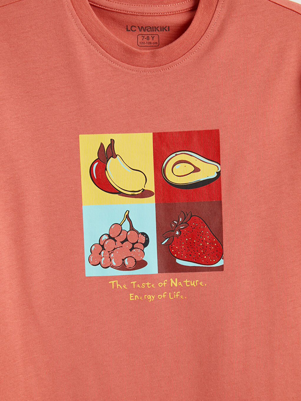 Turuncu Bisiklet Yaka Baskılı Erkek Çocuk Tişört-2