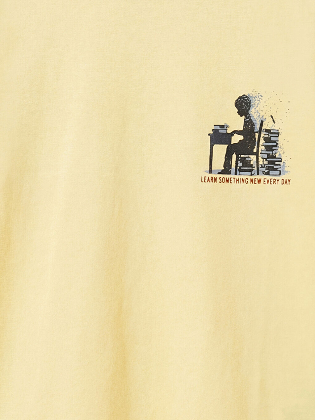 Sarı Bisiklet Yaka Baskılı Erkek Çocuk Tişört-2