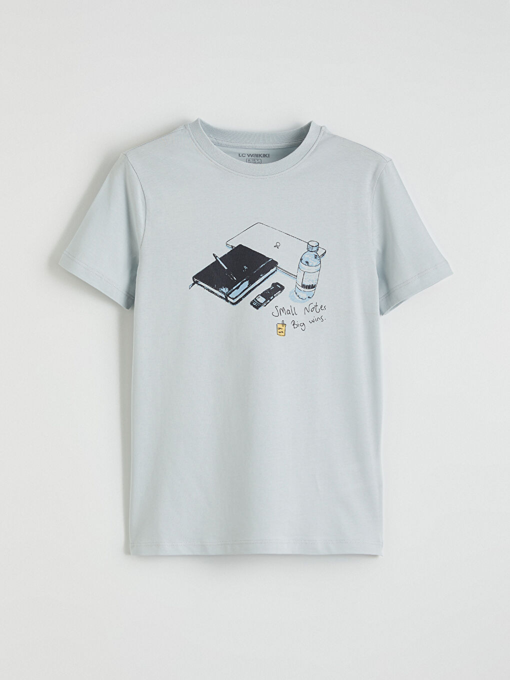 Gri Baskılı Erkek Çocuk Tişört