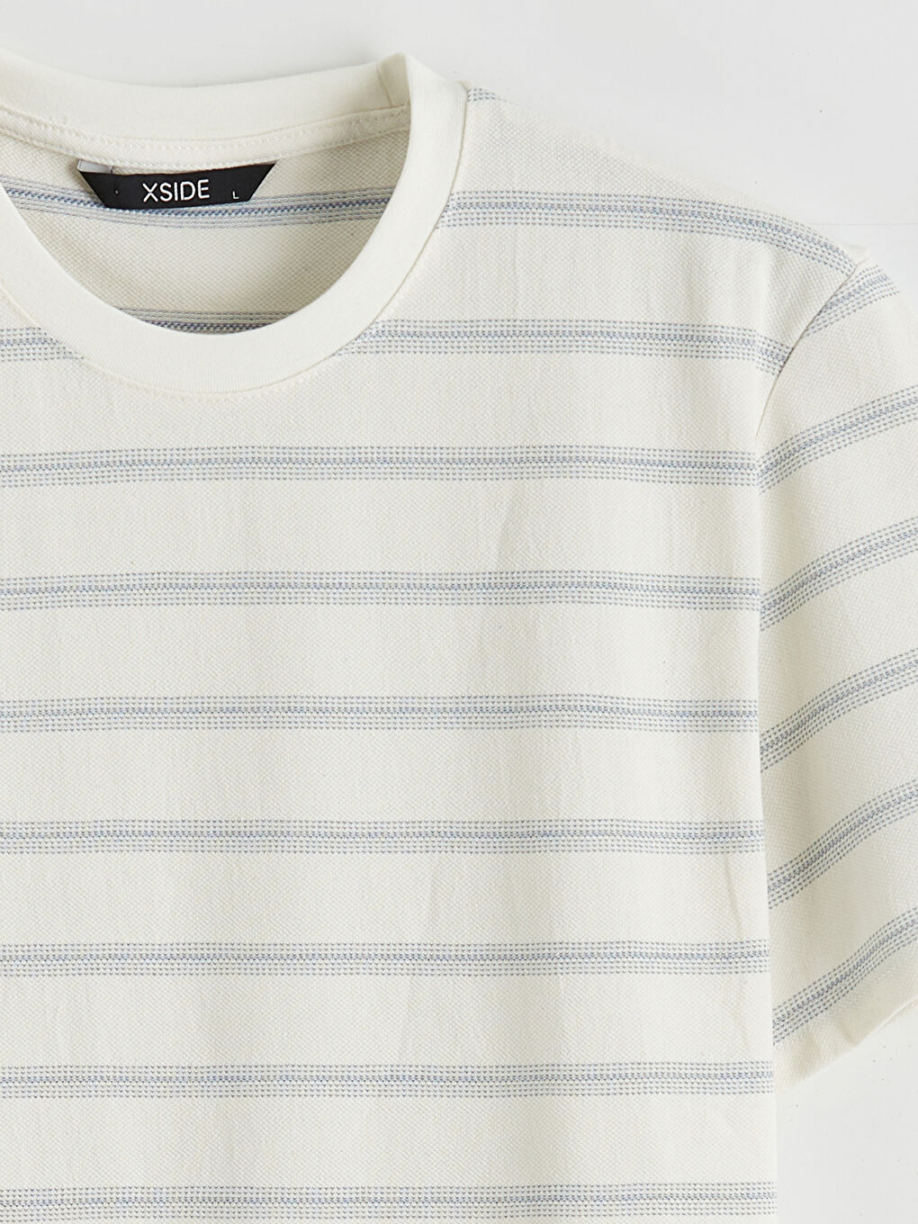 Mavi Bisiklet Yaka Çizgili Pike Erkek Tişört-5