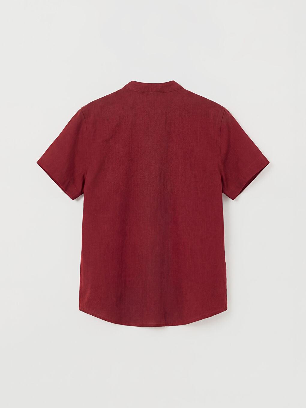 Bordo Hakim Yaka Kısa Kollu Erkek Çocuk Gömlek-1