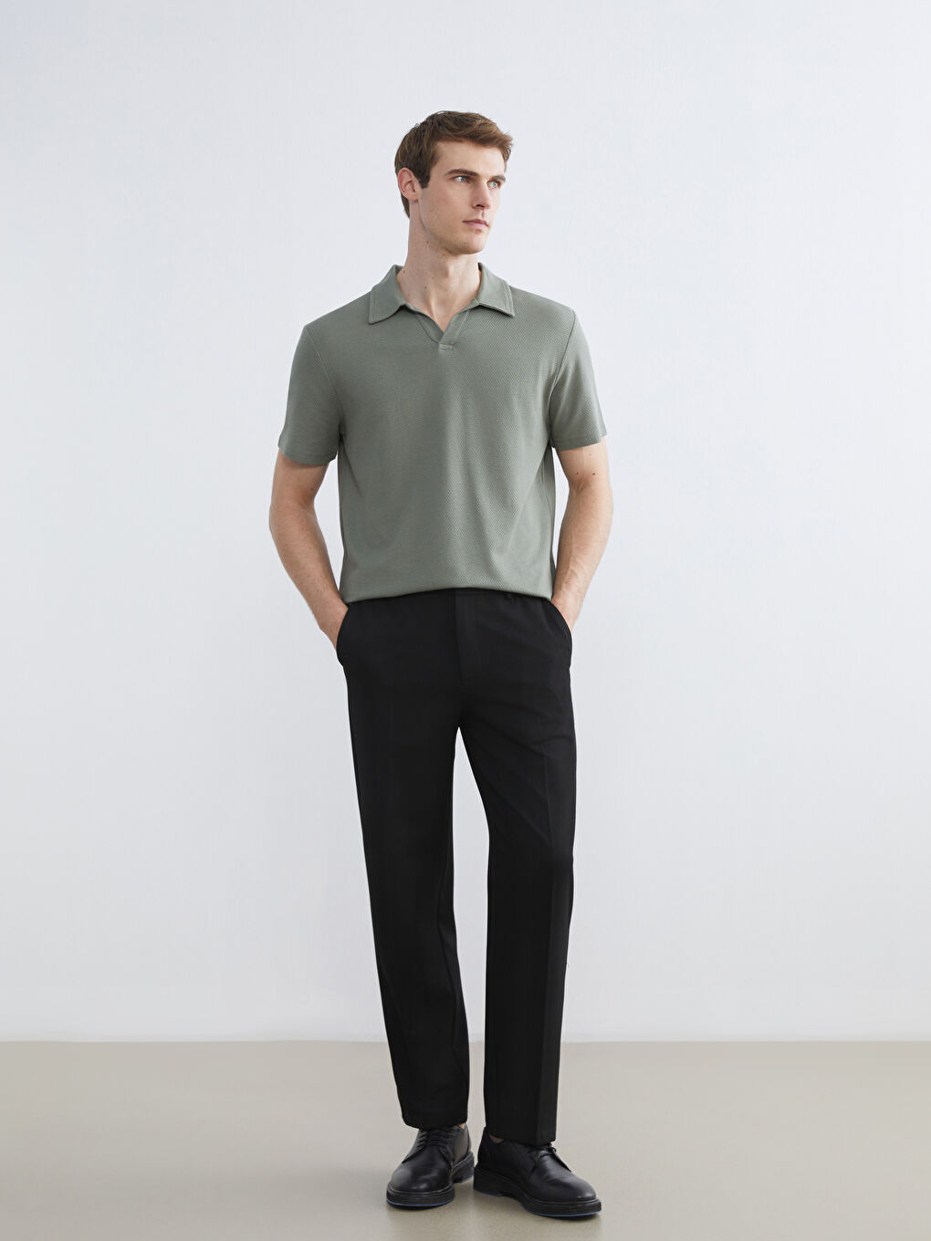 Yeşil Polo Yaka Erkek Tişört-1