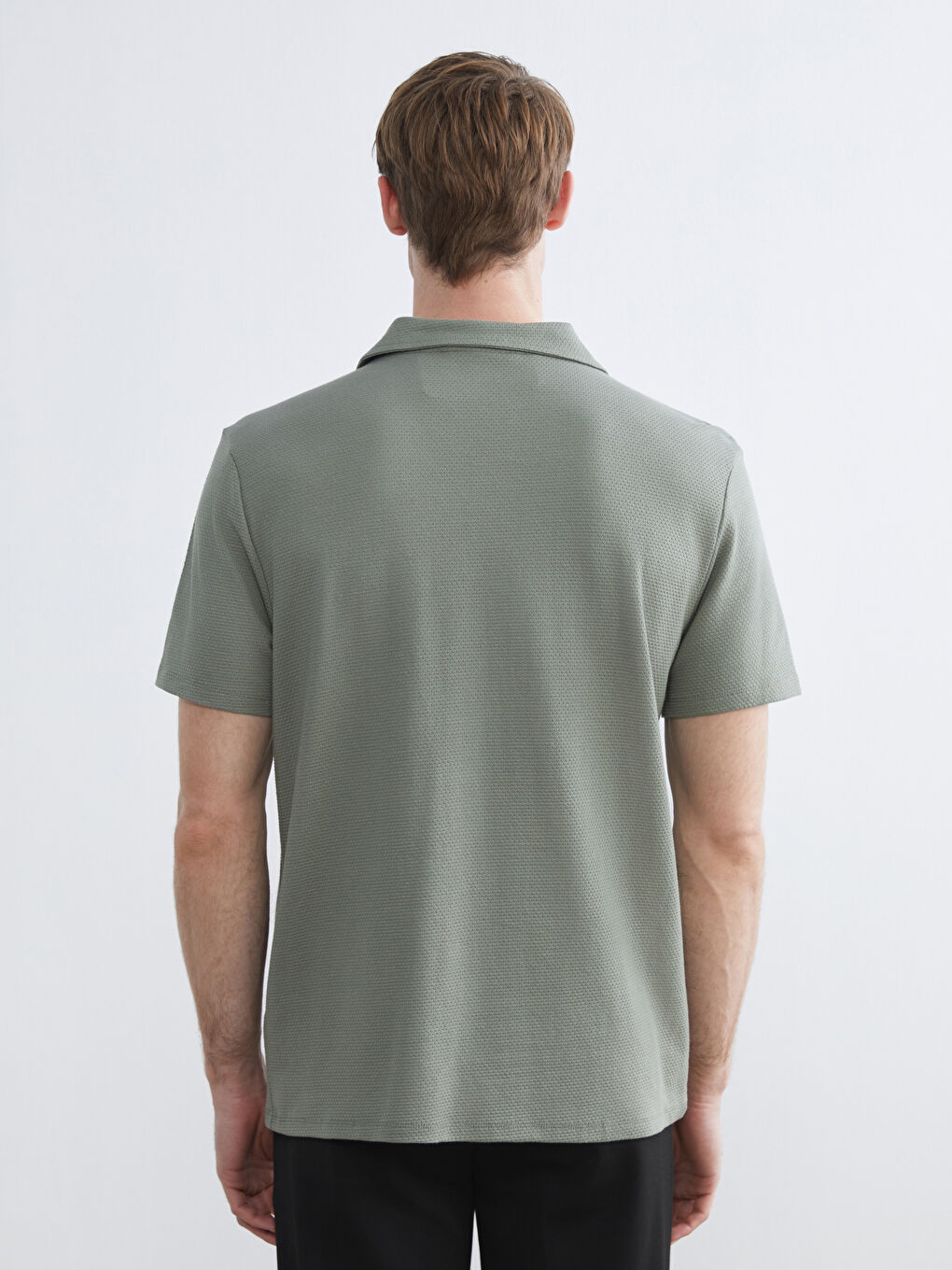 Yeşil Polo Yaka Erkek Tişört-3