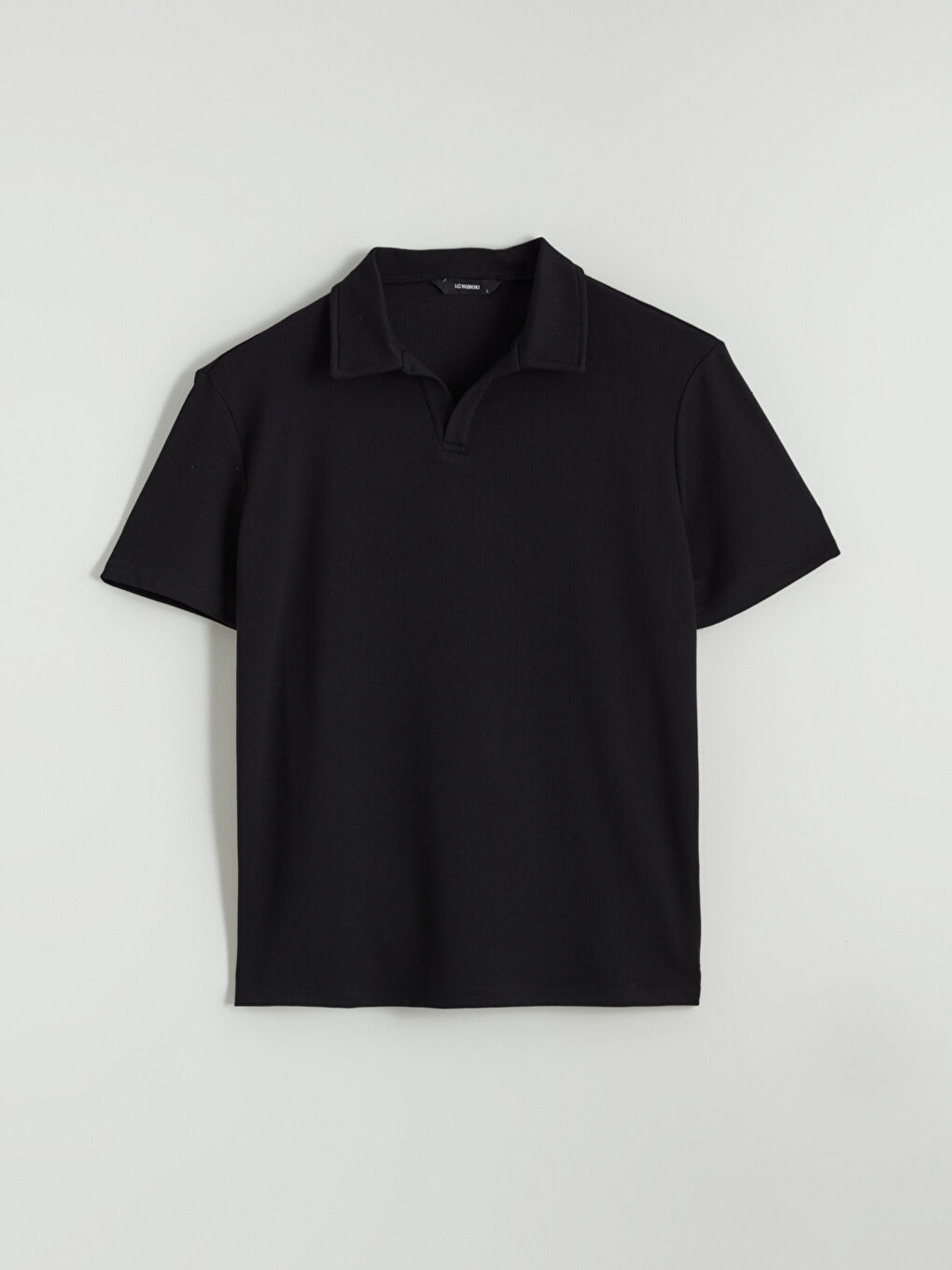 Siyah Polo Yaka Erkek Tişört-4