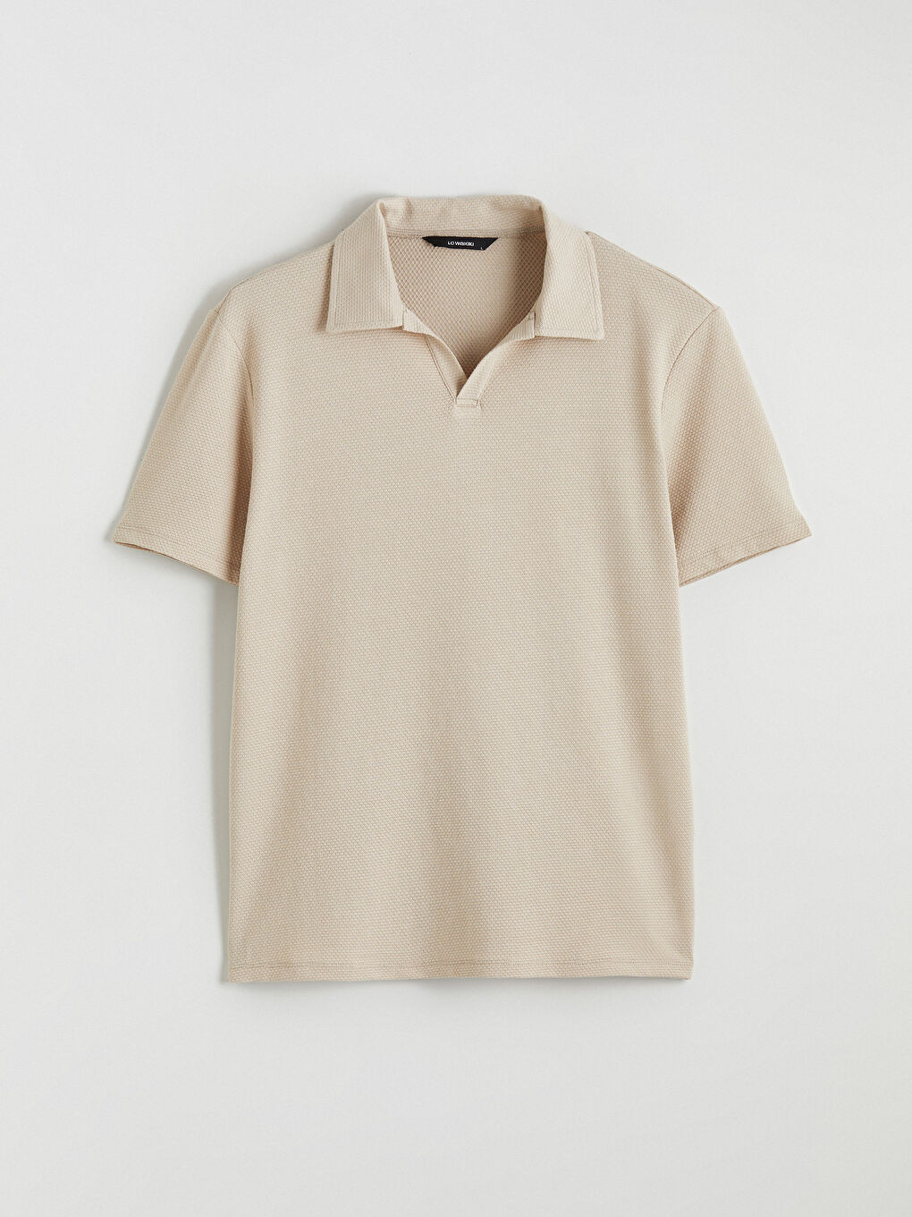 Bej Polo Yaka Erkek Tişört-4