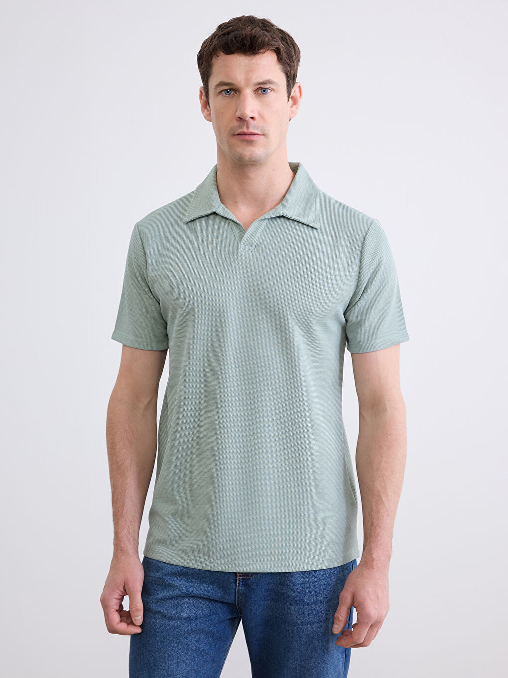 Yeşil Polo Yaka Erkek Tişört