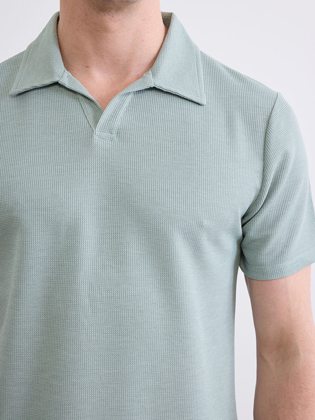 Yeşil Polo Yaka Erkek Tişört-2