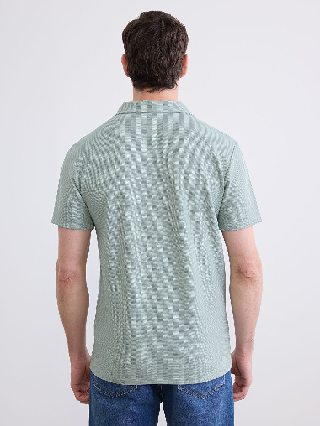 Yeşil Polo Yaka Erkek Tişört-3