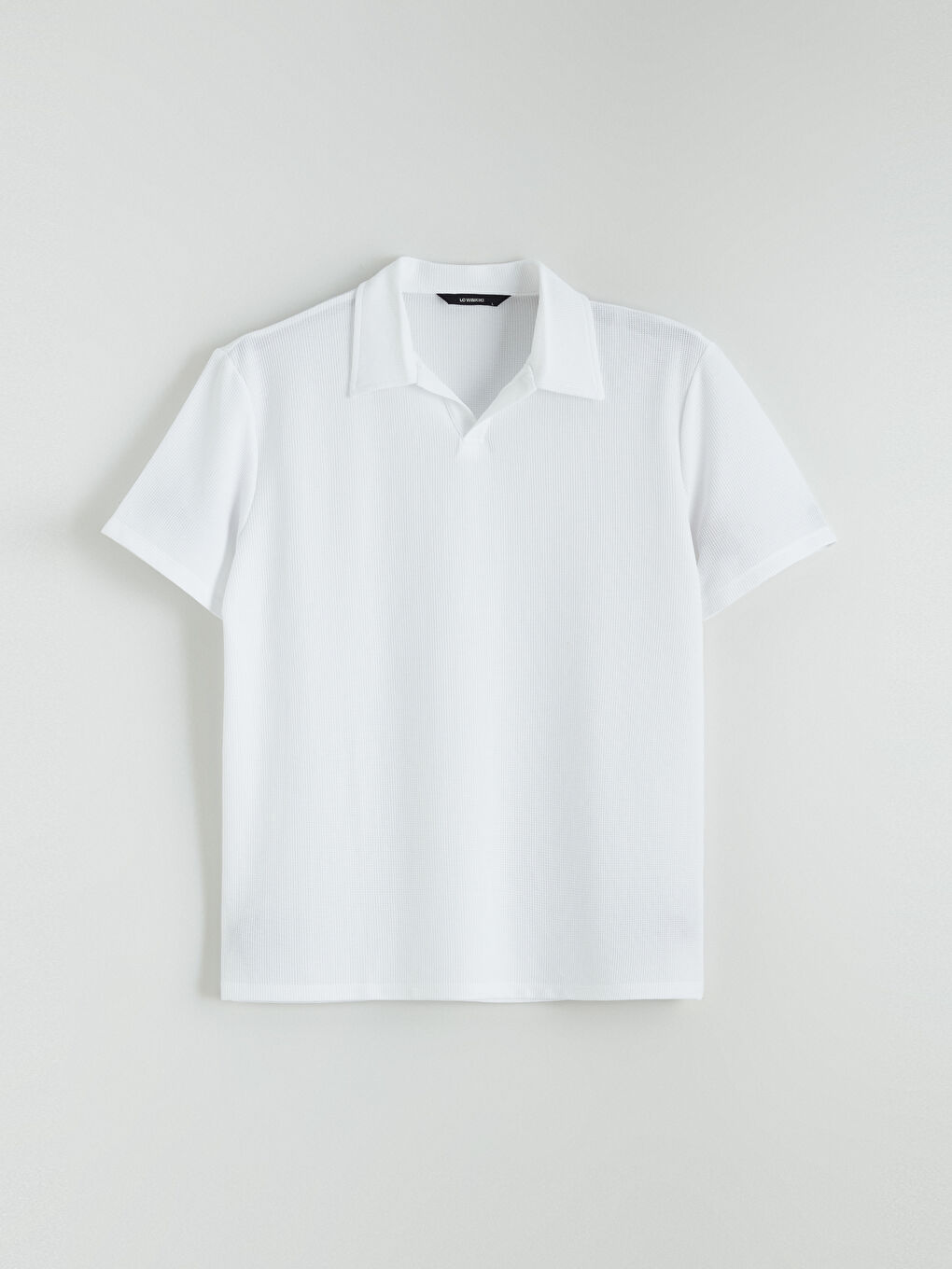 Beyaz Polo Yaka Erkek Tişört-4