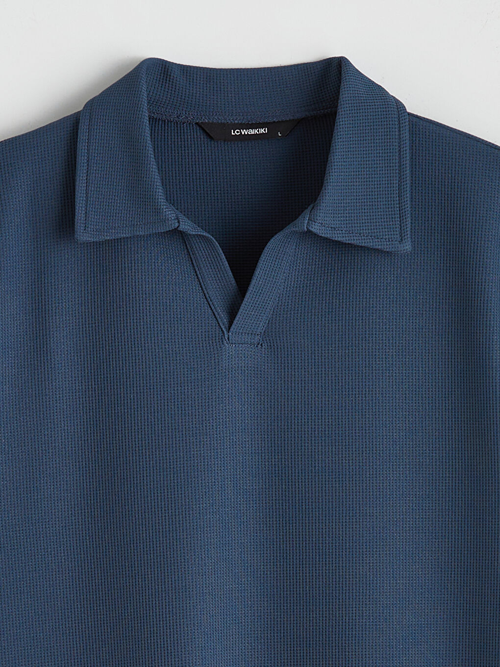 İndigo Polo Yaka Erkek Tişört-5