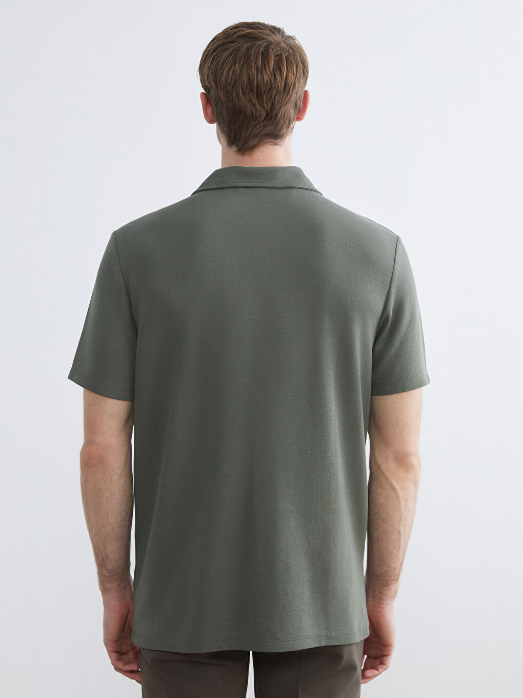 Yeşil Polo Yaka Erkek Tişört-3