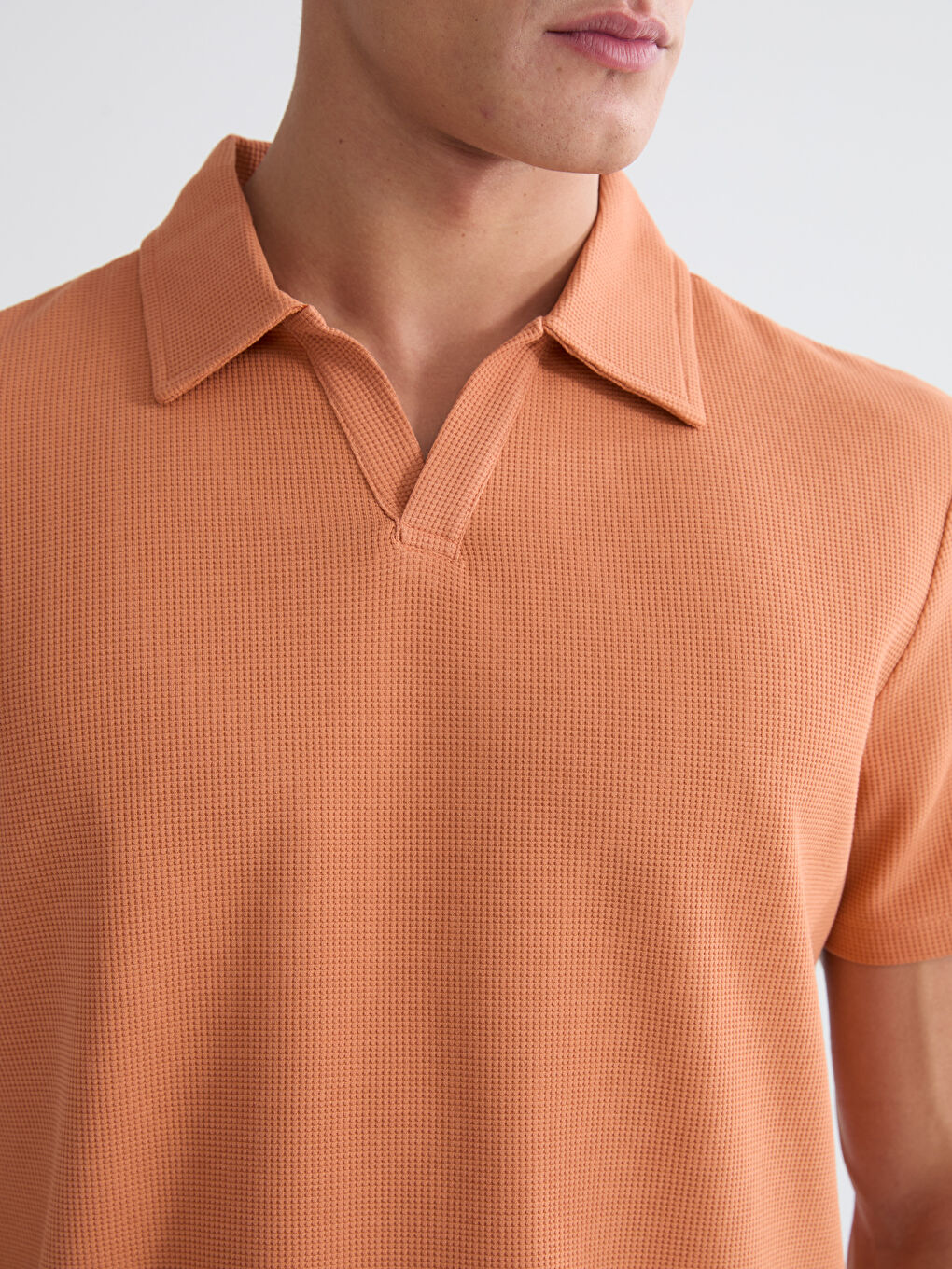 Turuncu Polo Yaka Erkek Tişört-2