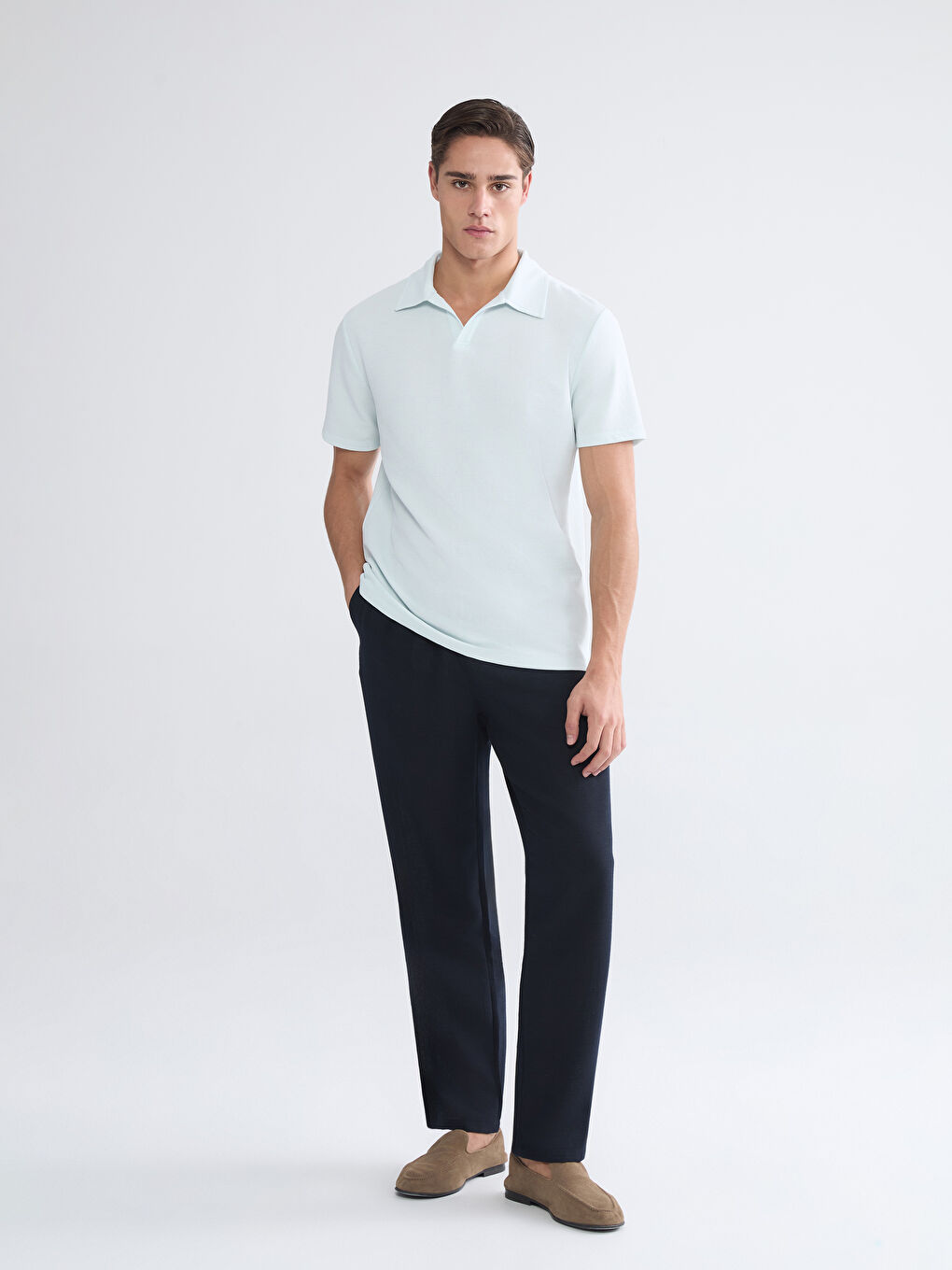 Yeşil Polo Yaka Erkek Tişört-1