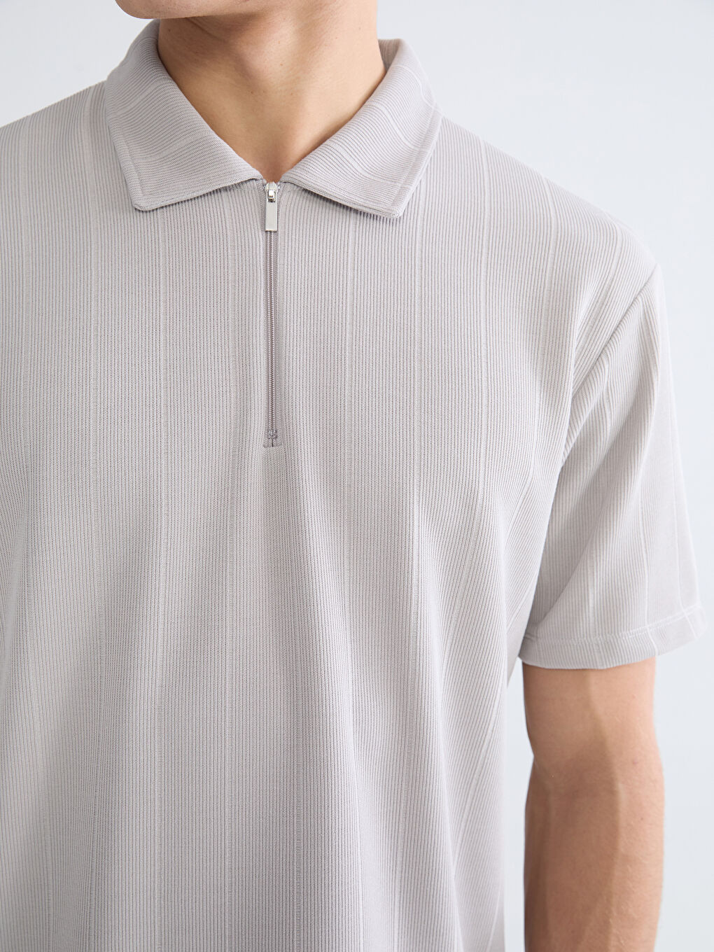 Bej Polo Yaka Erkek Tişört-2