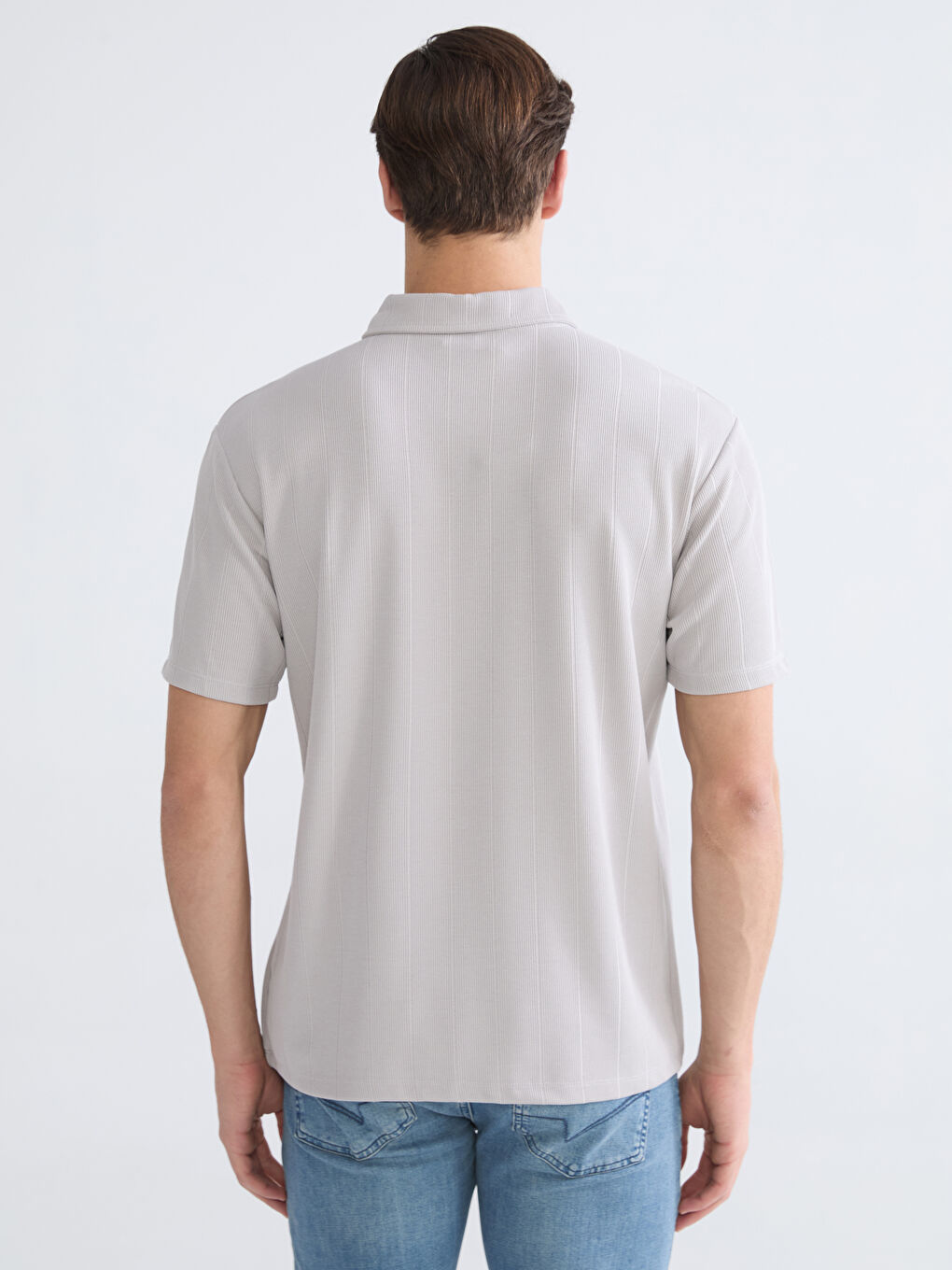 Bej Polo Yaka Erkek Tişört-3