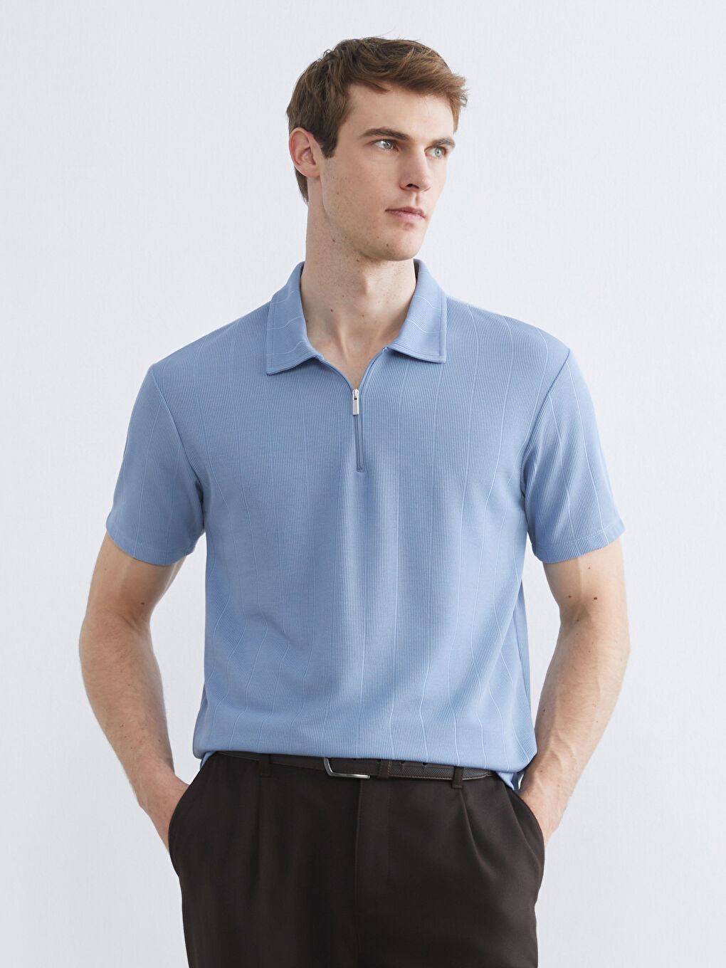 Mavi Polo Yaka Erkek Tişört