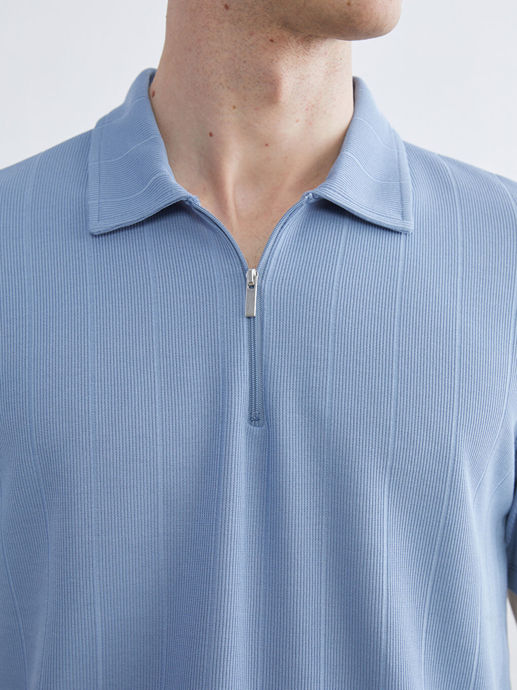 Mavi Polo Yaka Erkek Tişört-2