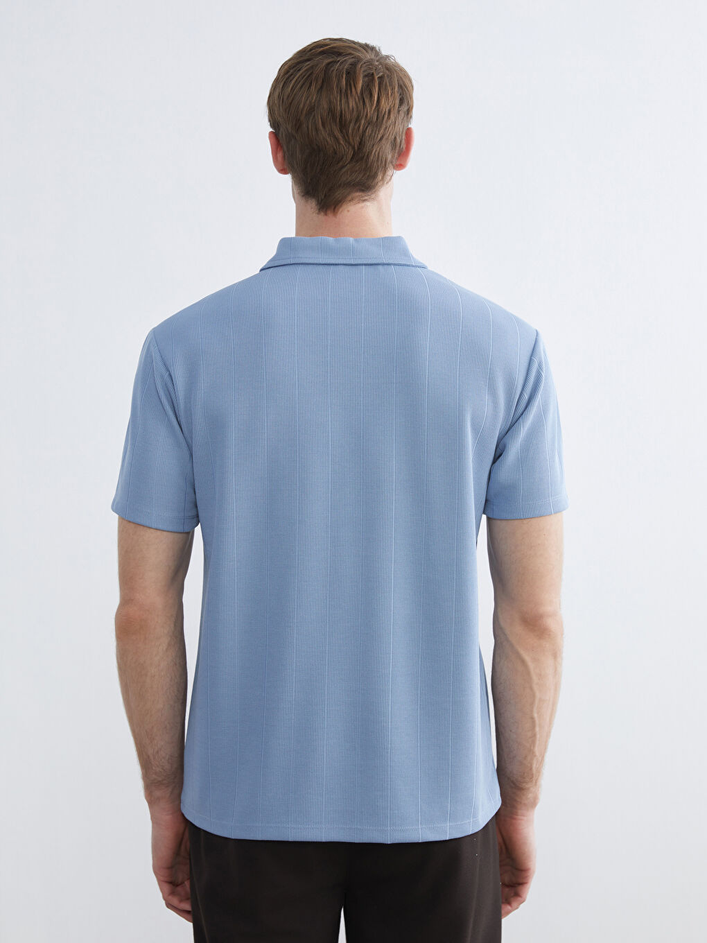 Mavi Polo Yaka Erkek Tişört-3