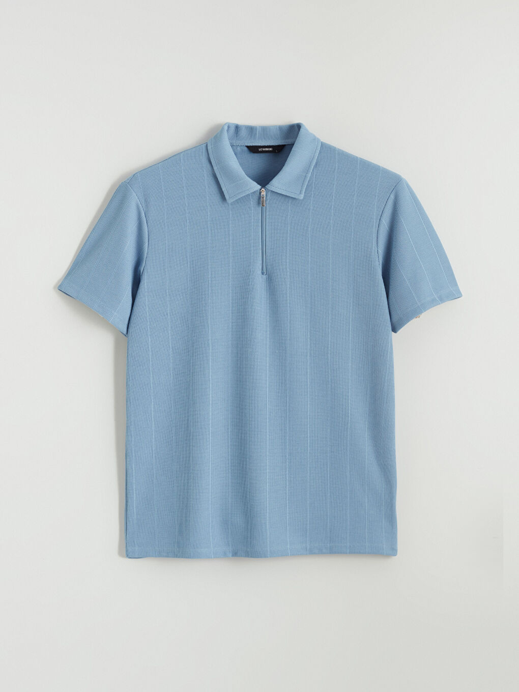 Mavi Polo Yaka Erkek Tişört-4