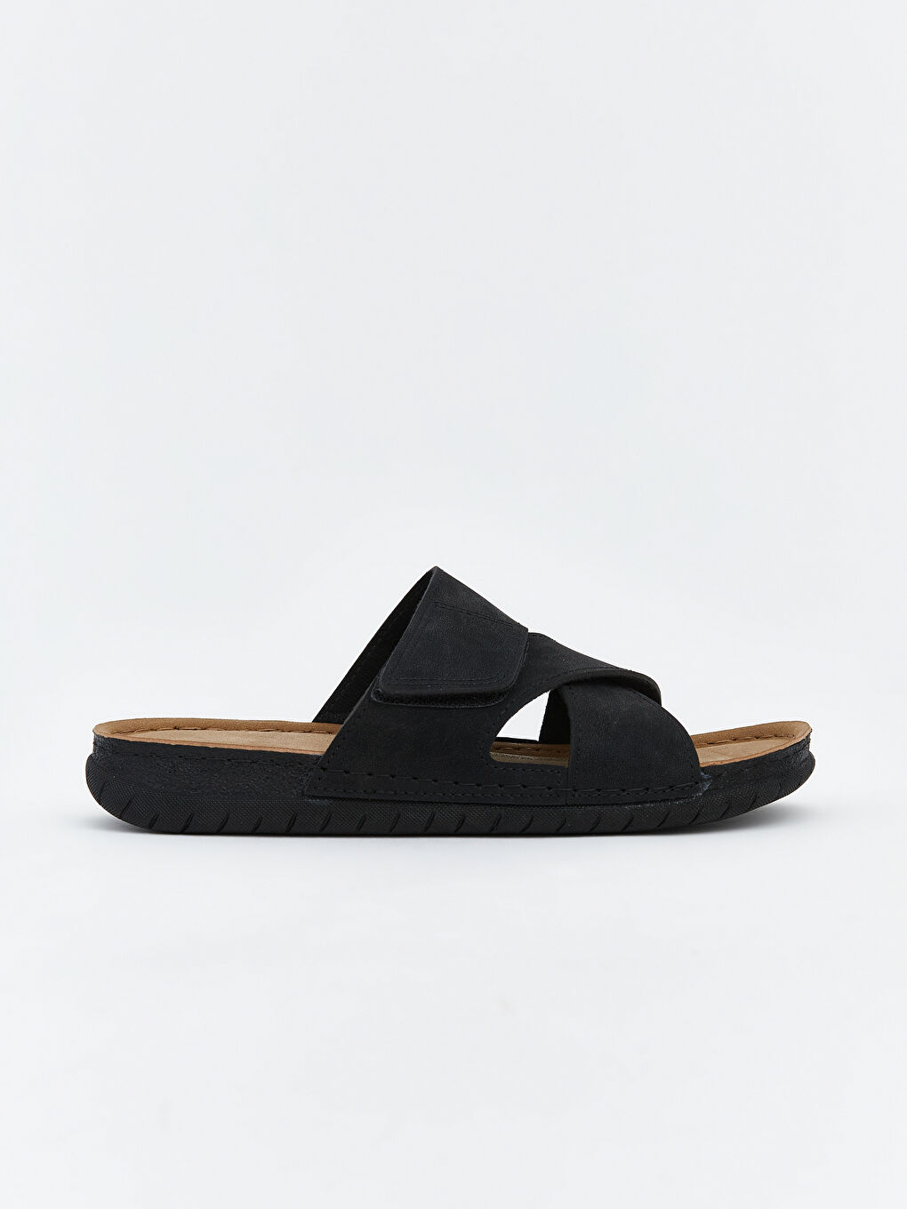 Siyah Çapraz Bantlı Erkek Terlik-1