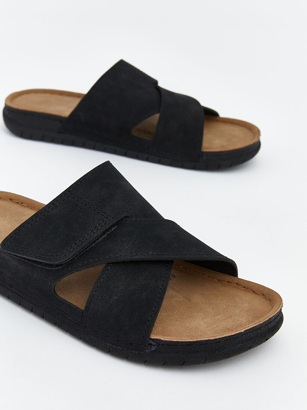 Siyah Çapraz Bantlı Erkek Terlik-2