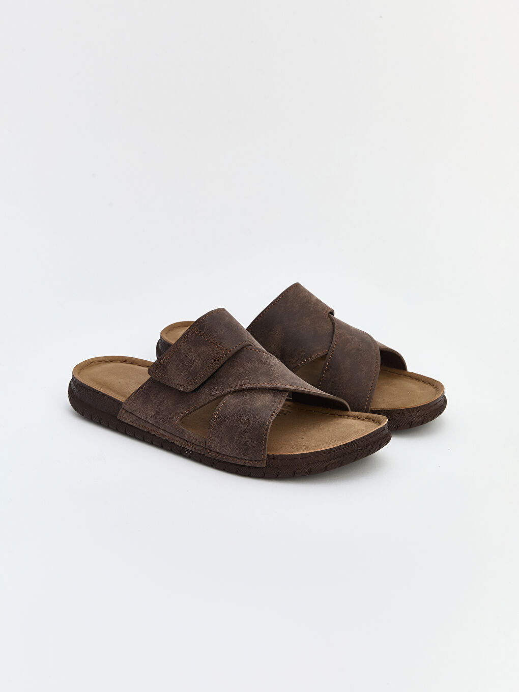 Kahverengi Çapraz Bantlı Erkek Terlik