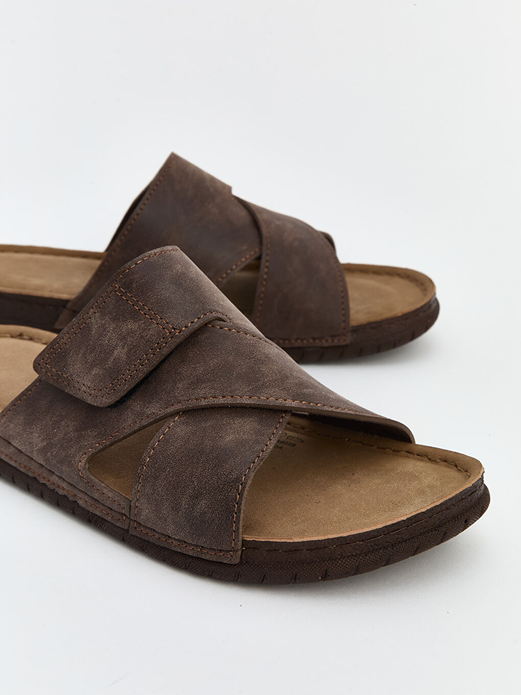 Kahverengi Çapraz Bantlı Erkek Terlik-2