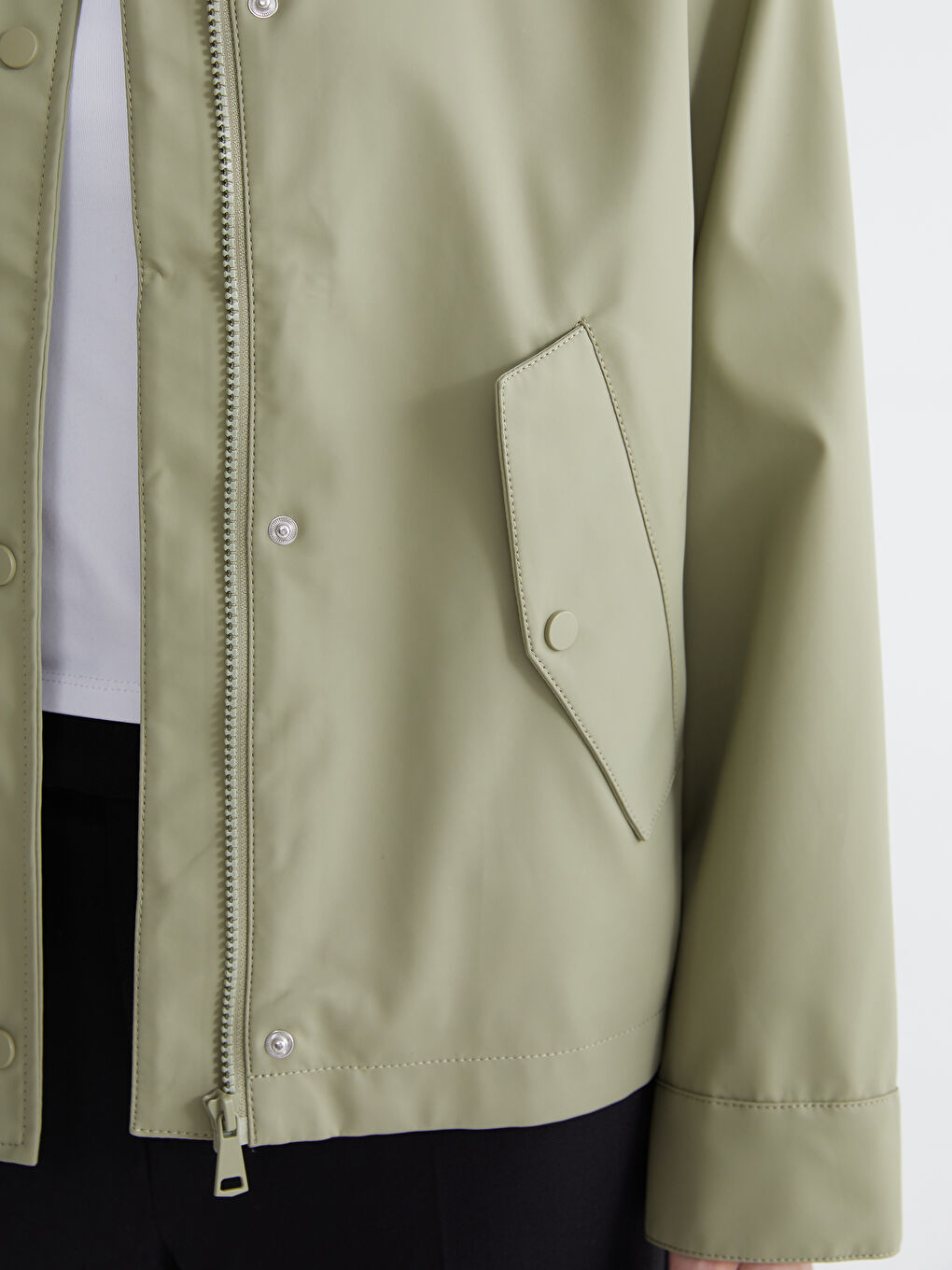 әйелдерге арналған капюшонды оверсайз жасанды былғары жаңбырдан қорғайтын жамылғы-2