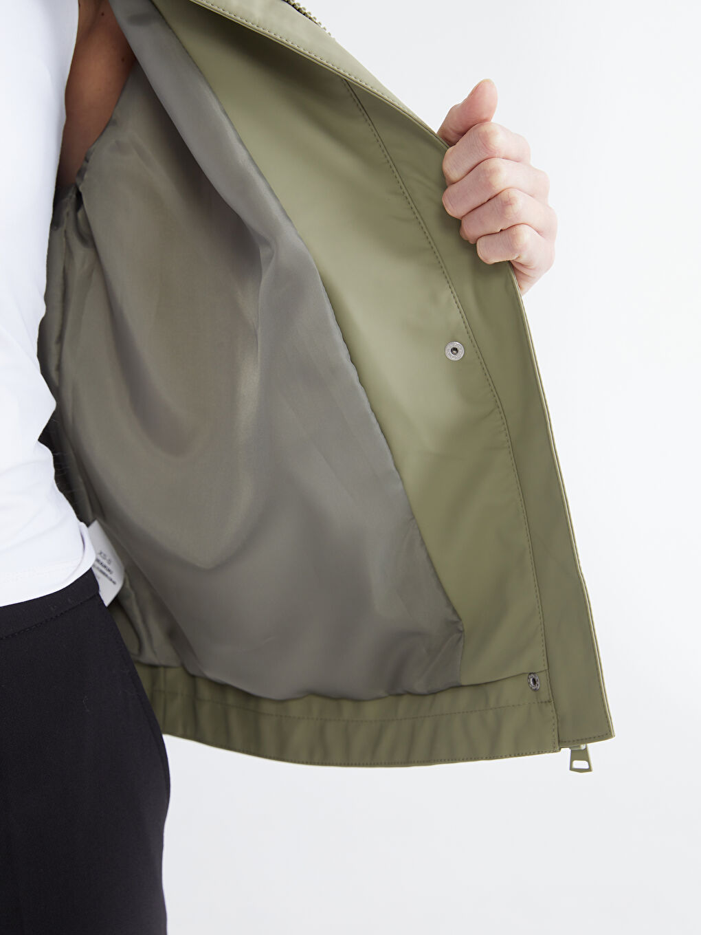 әйелдерге арналған капюшонды оверсайз жасанды былғары жаңбырдан қорғайтын жамылғы-3