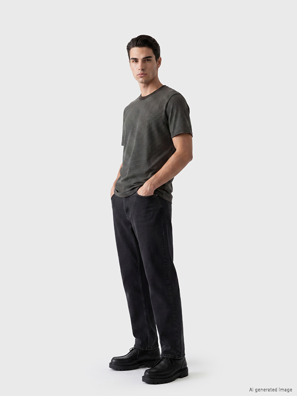 Crew Neck Striped Men's T-Shirt-1