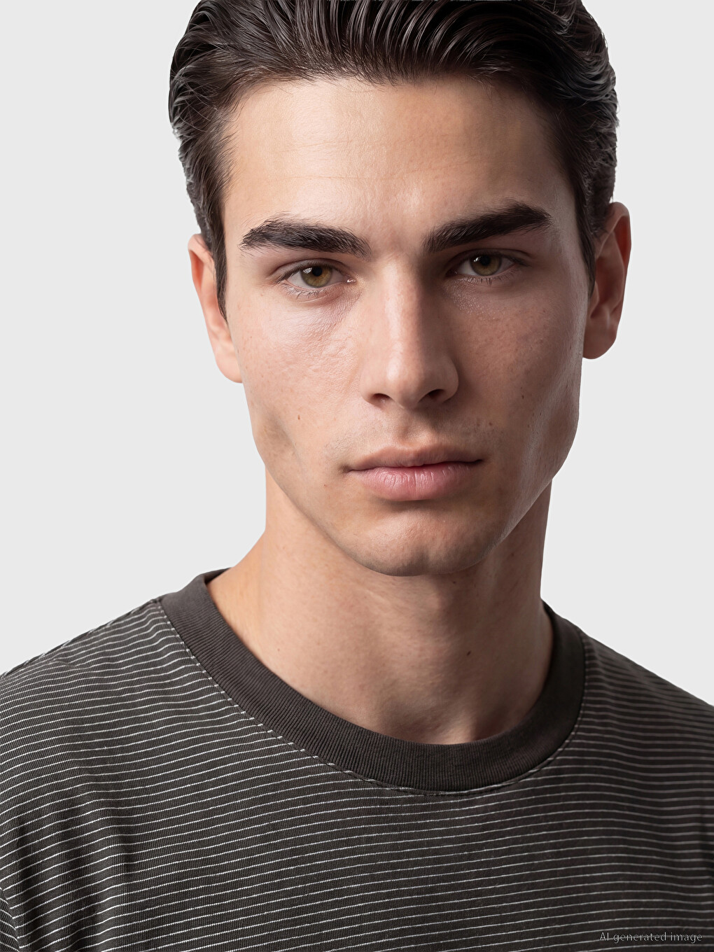Crew Neck Striped Men's T-Shirt-2