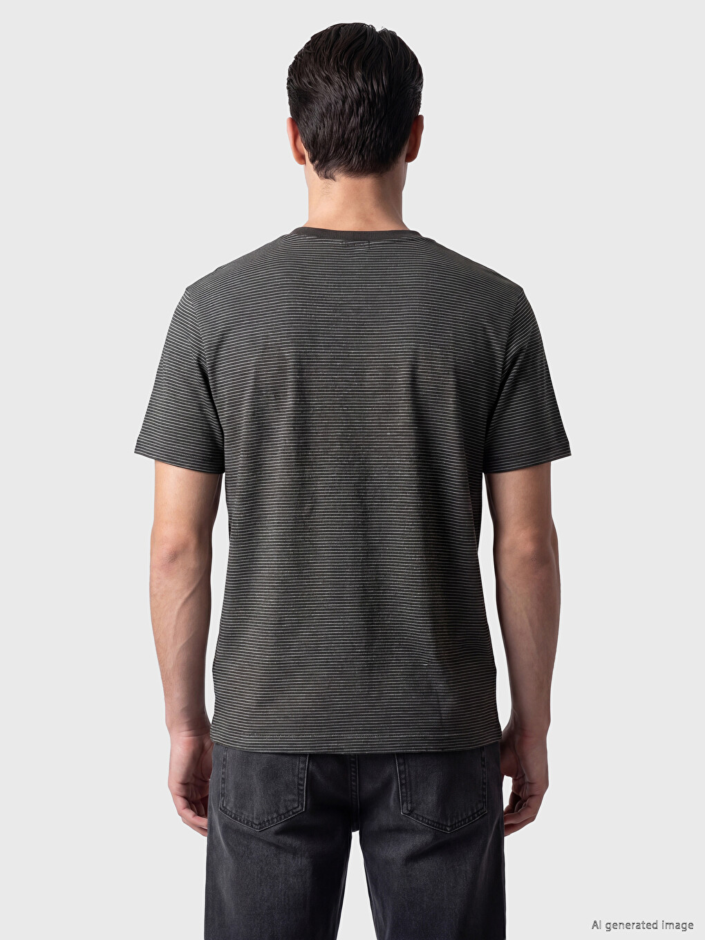 Crew Neck Striped Men's T-Shirt-3